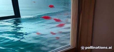 湖蓝色天际线下两人在城市天桥相遇的温柔画面，光线柔和，象征缘分的天空中命运的交汇